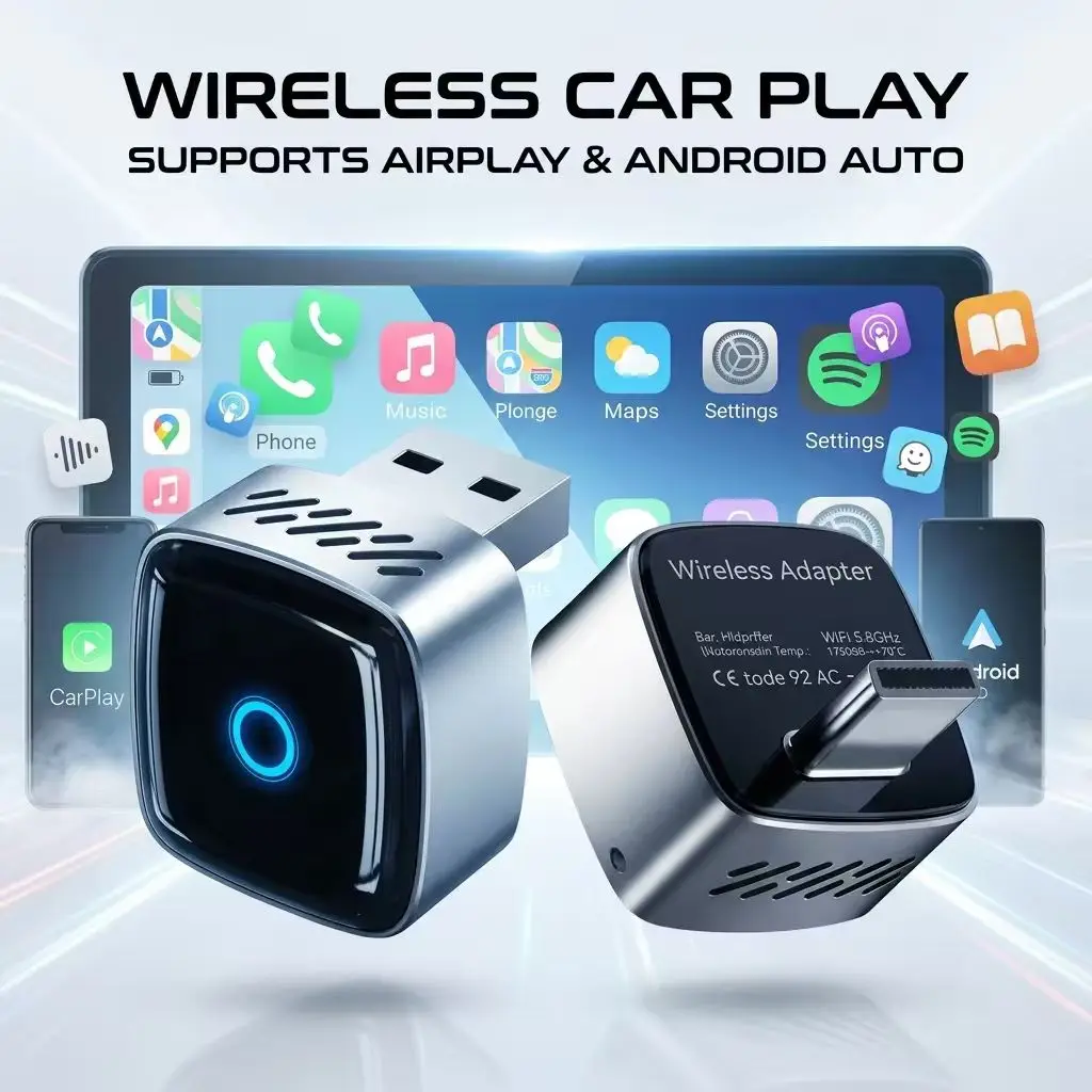 DRNVIYNC 2026 CarPlay Wireless Adapter Android Auto To USB Car Play Wireless Intelligent Systems Wireless Adapter Mini AI Box view 2