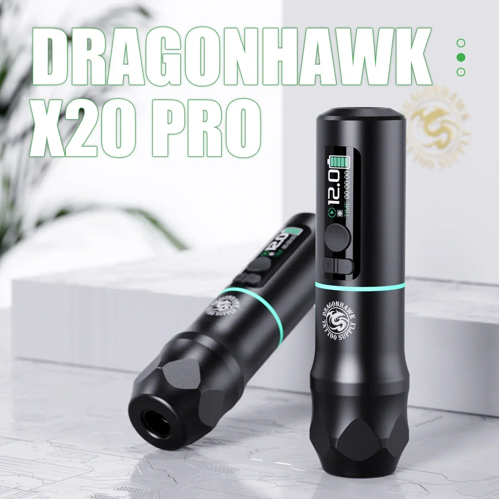 Dragonhawk X20 PRO Wireless Tattoo Pen Machine Kit With Mast Bluetooth Foot Pedal Tatoo Cartridge Set Supply