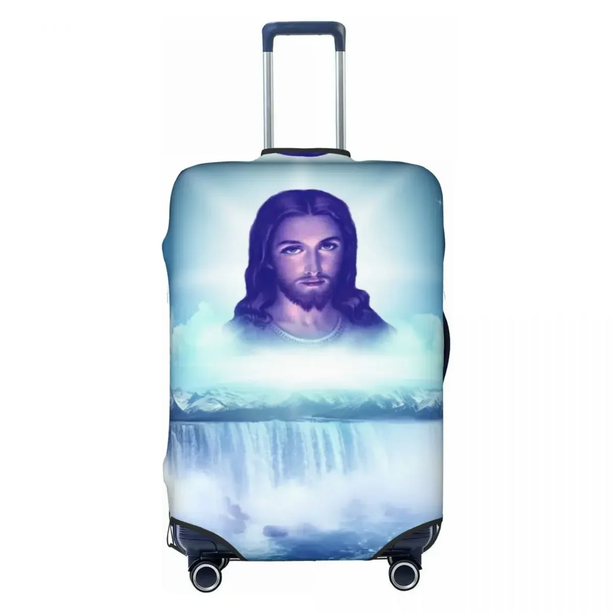 

Custom Savior Christ Travel Luggage Cover Dust Proof Christian God Suitcase Cover Protector Fit 18-32 Inch