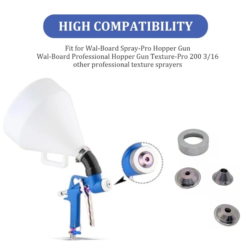 Họa Tiết Máy Phun Miệng Bộ Đầu Vòi Thay Thế Linh Kiện 3 Đầu Phun Phù Hợp Với Wal-Board Vách Thạch Cao Họa Tiết Phễu Súng Thả con