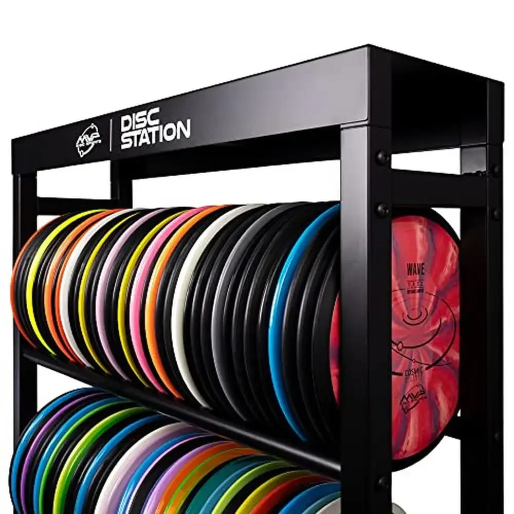 Disc Station Disc Storage Rack Organizer High-Quality All-Metal Construction 240  Discs Space-Saving 24”x18”x66” Design Perfect