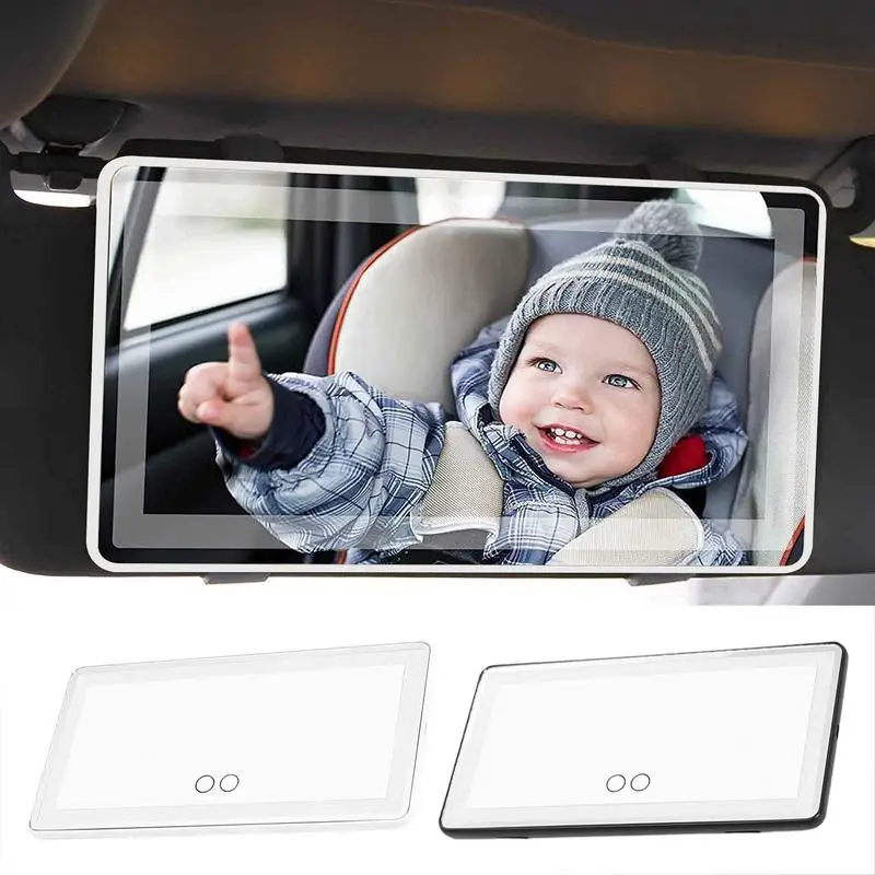 Car Vanity Mirror With Lights Light Adjustable Vanity Mirror For Sun Visor Sleek Auto Makeup Mirror User-Friendly Mirror For