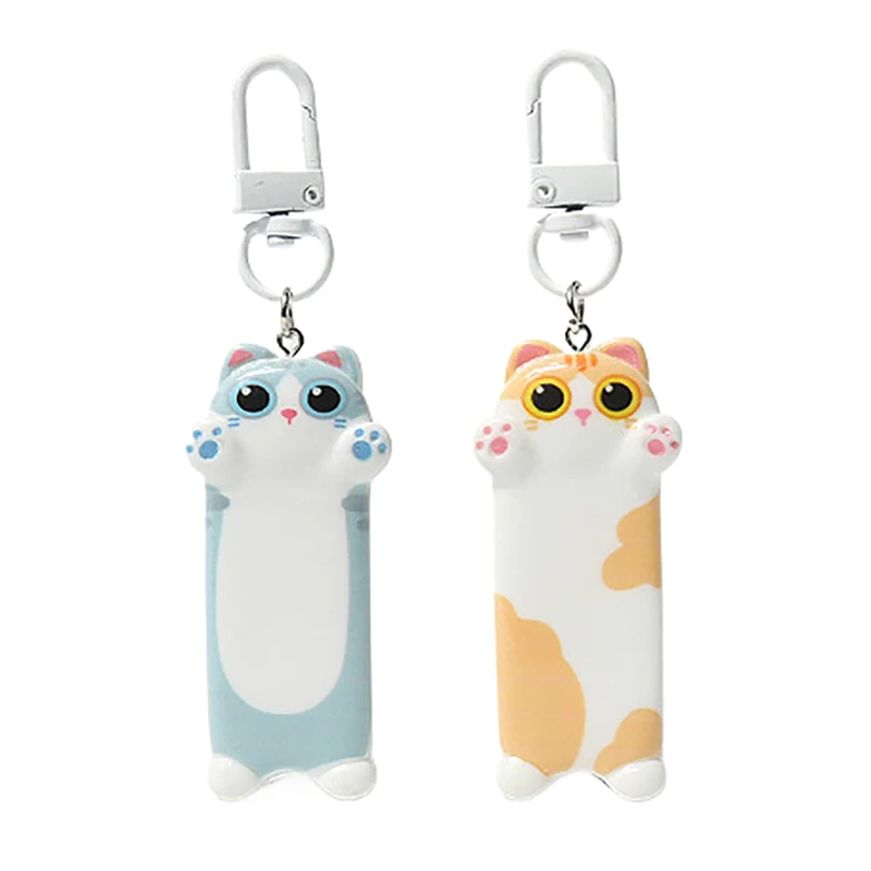 Gato bonito dos desenhos animados Chaveiro, Animal Kawaii Chaveiro, Resina doce Porta-chaves, Saco de escola linda, Bolsa Pingente, Casal Presentes