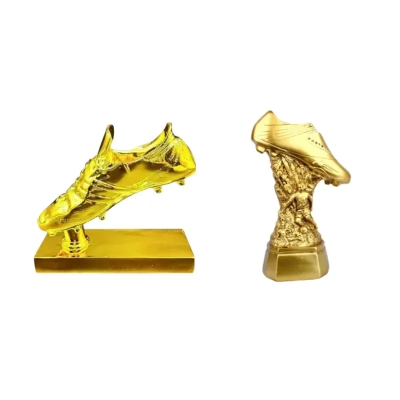 Football Golden Sneakers Trophy Excellent Player Award Resin Crafts Football Shoe Award Home Decor