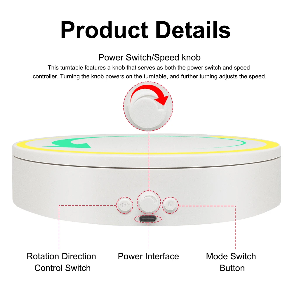 MT150MGL  Multi-Mode Rotation, Knob-Adjustable Speed Rotating Display Stand,Electric Rotary Table