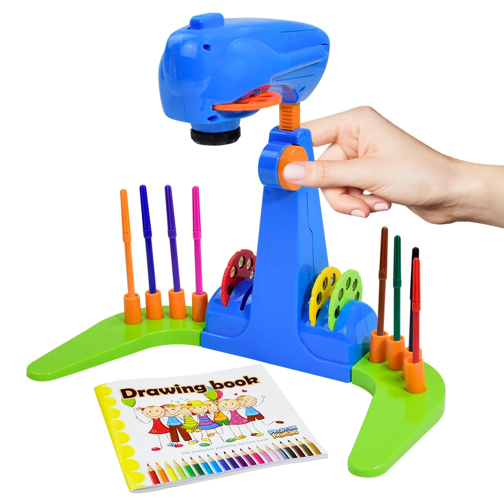 مجموعة رسم الصور للأولاد والبنات، مجموعة فنية وحرف يدوية، بما في ذلك أقلام الرصاص الملونة والأقلام التلوين وكتب التلوين وجهاز عرض الرسم للأطفال