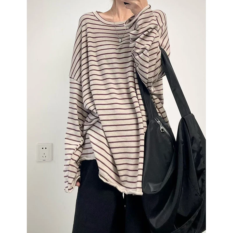 

Phil Dan Comfortable Breathable Cotton Long Sve Mid-Length Four-Season Women's T-irt Casual Sle Spring Faion 2025