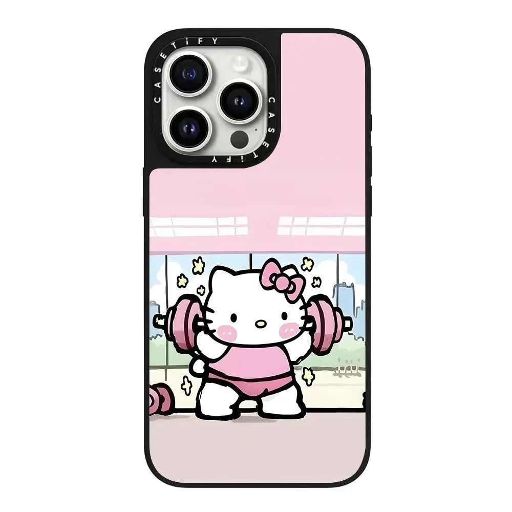 حافظة هاتف Hello Kitty Sports ذات علامة تجارية مشتركة لهاتف iPhone 16/17 Pro العصرية لهاتف Apple 15 Pro Max