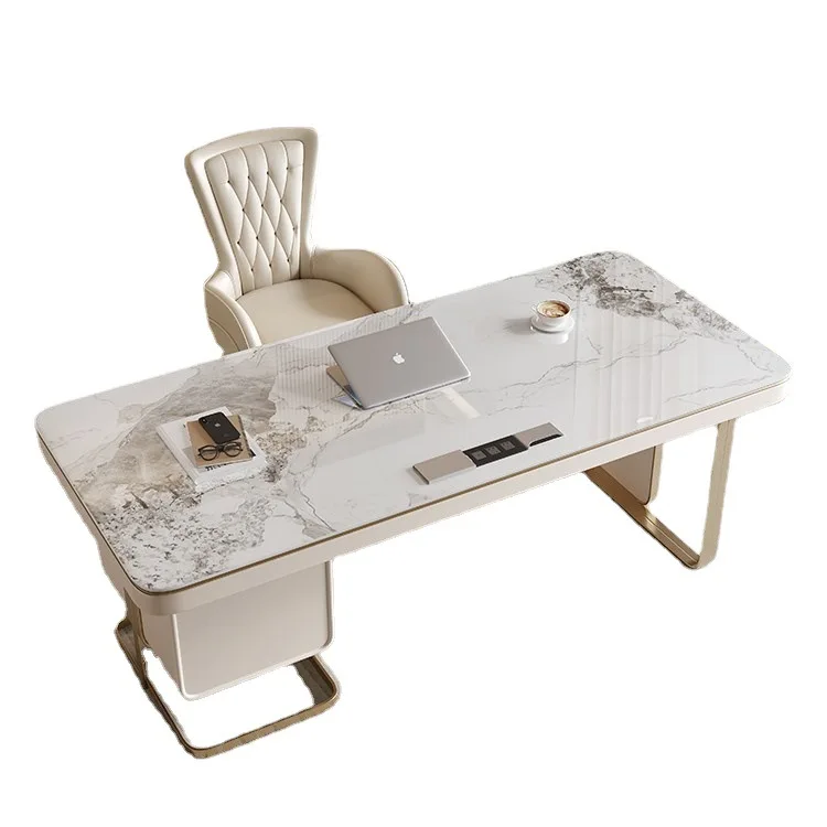 

Designer Modern Simple High-end Burnt Stone Study Furniture Desk Computer Desk