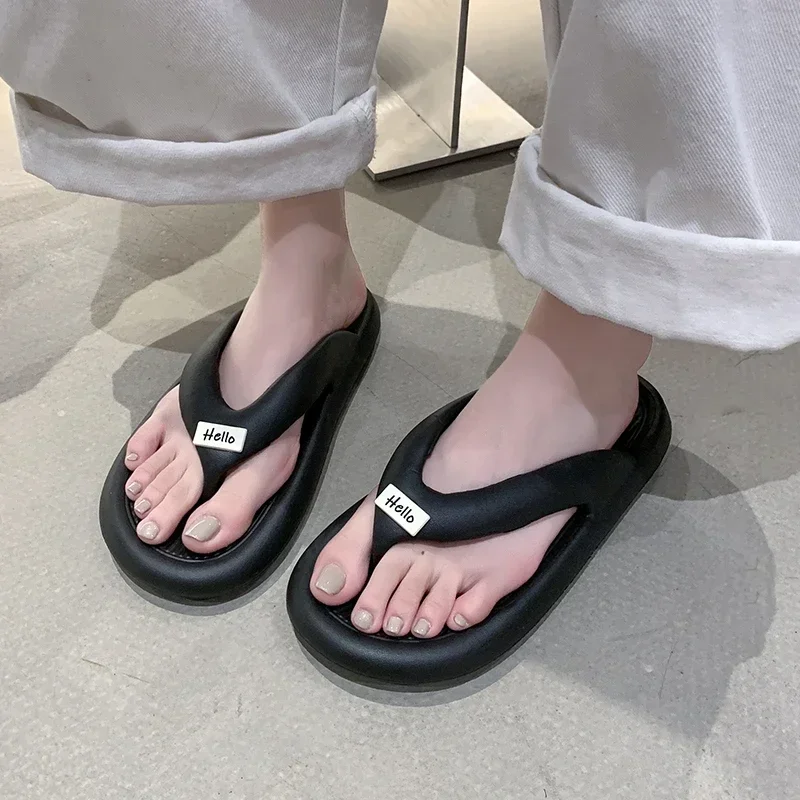 

Women's Slippers 2025 Hot Selling Indoor Solid Color Clip Toe Slippers Outdoor Fashionable Casual Comfortable Women's Sandals