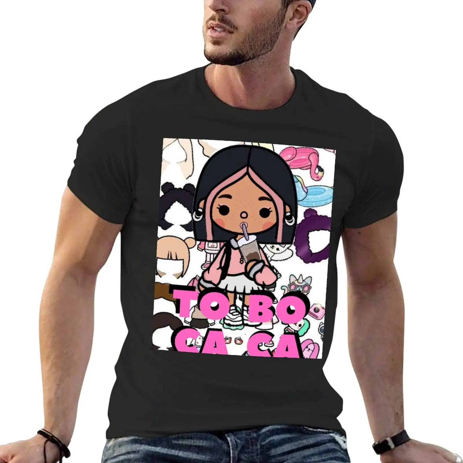 

Toca Boca T-Shirt blue archive summer clothes Funny t-shirt mens clothes