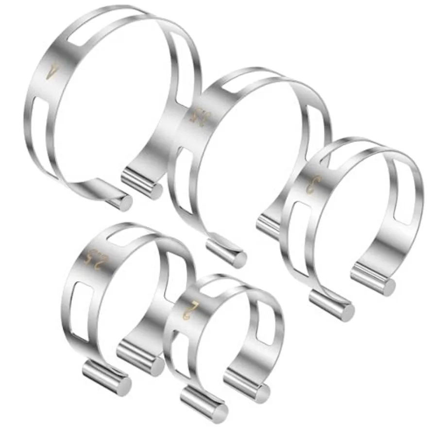 

5 Pcs Exhaust Pipe Tacking Band 2'' 2.5'' 3'' 3.5'' 4'' Stainless Steel Exhaust Tack Welding Clamp-on Kit for Tig Welding Fabri
