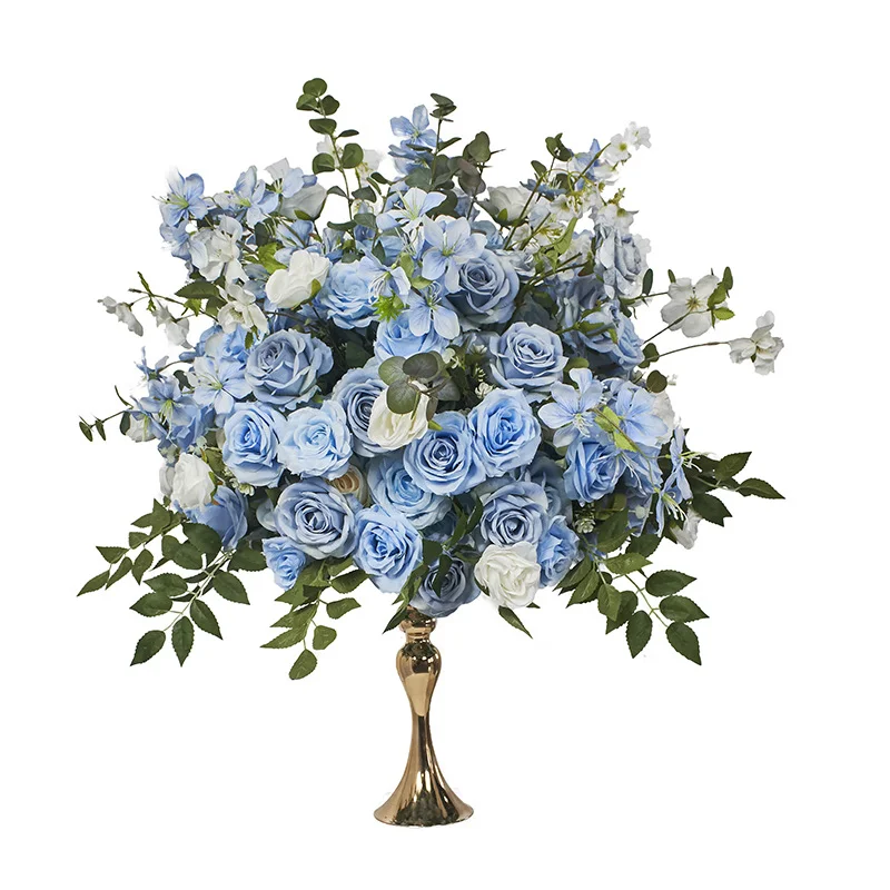 

60Cm blue green plant flower ball wedding table decoration center flower stage background display simulation flower