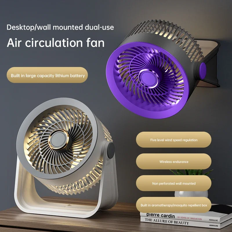 

New USB Small Fan Mini Office Dormitory Desktop Fan Silent High Wind Air Recirculation Fan with 5-speed Adjustment