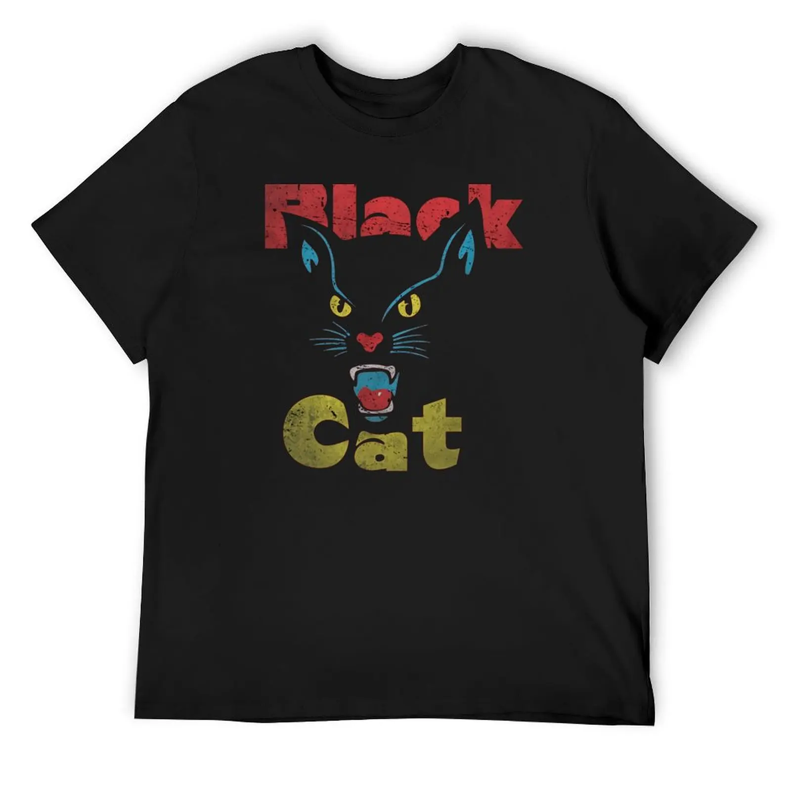 

Black Cat Retro T-Shirt graphics custom shirt vintage anime shirt mens funny t shirts