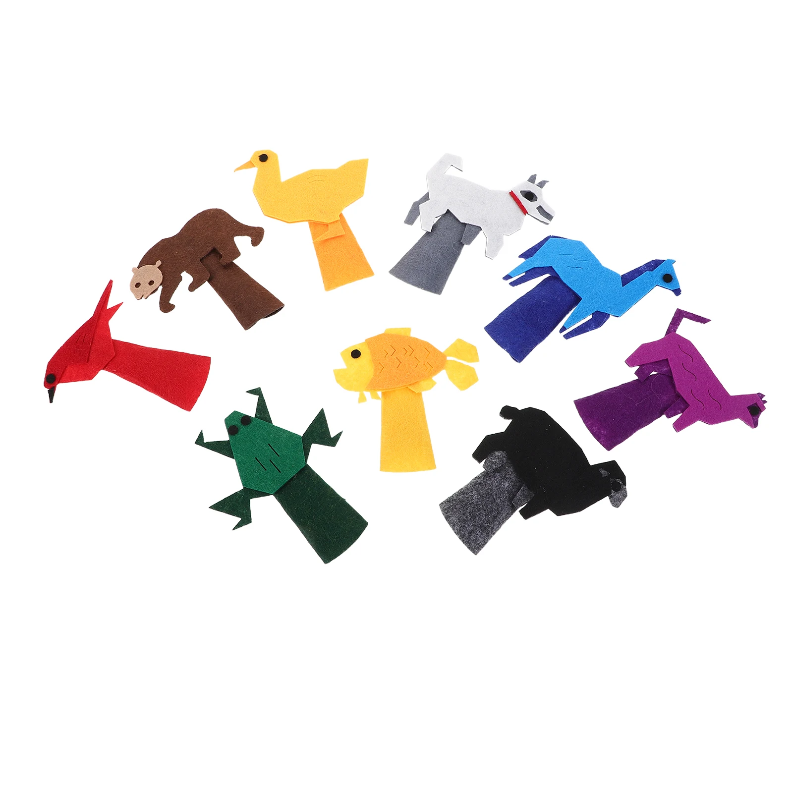 9 pçs dos desenhos animados animal fantoches de dedo feltro macio fantoches de mão para crianças contar histórias role play criança animal dedo fantoche conjunto