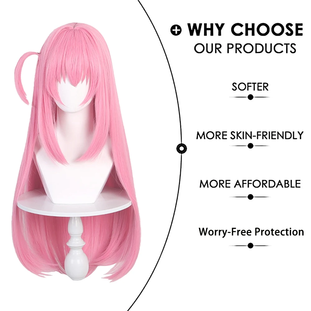 أنيمي Gotoh Hitori تأثيري الشعر الاصطناعية 32 بوصة الوردي طويل مستقيم الشعر مرحلة الأداء اليومي حفلة عالية الجودة شعر مستعار للمرأة