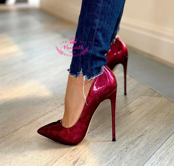 New Spring Party Wedding Woman High Heels Genuine Leather Pointed Toe Office Lady Elegant DRESS Shoes Women Pumps Big Size 43