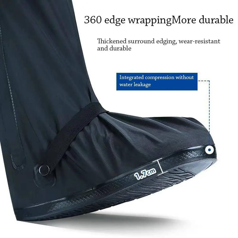 

Black Rain Boot Shoe Cover Rainproof High Top Waterproof Shoe Cover Dustproof Thickened Bike Rain Cover for Motorcycle Bike