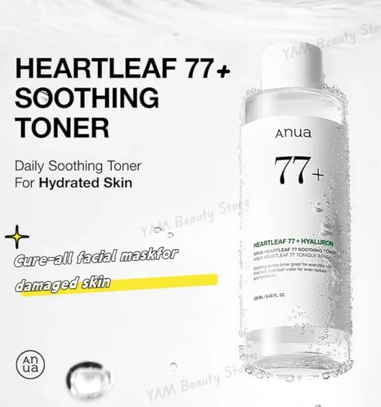 Korean Anua Skincare Products Heartleaf 77 Toner Hyaluronie Acid Acne Toner Daily Hydrating Facial Toner 250ml Face Care