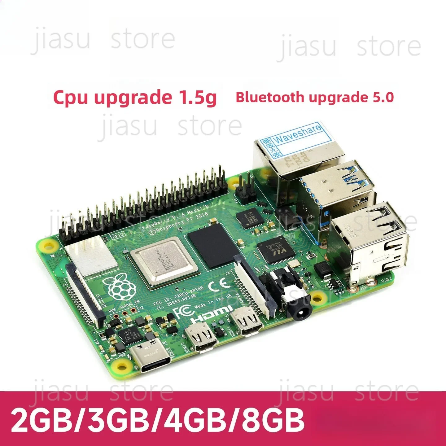 Compatible with Raspberry Pi 4 Model B SBC, New Version, 2GB/4GB/8GB RAM, Optional Complete Development Kit