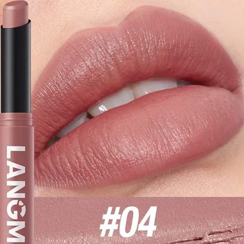 Imagen 2 del producto Lápiz labial mate de 12 colores, resistente al agua, taza antiadherente de larga duración, tinte de labios, lápiz labial cosmético desnudo, maquillaje
