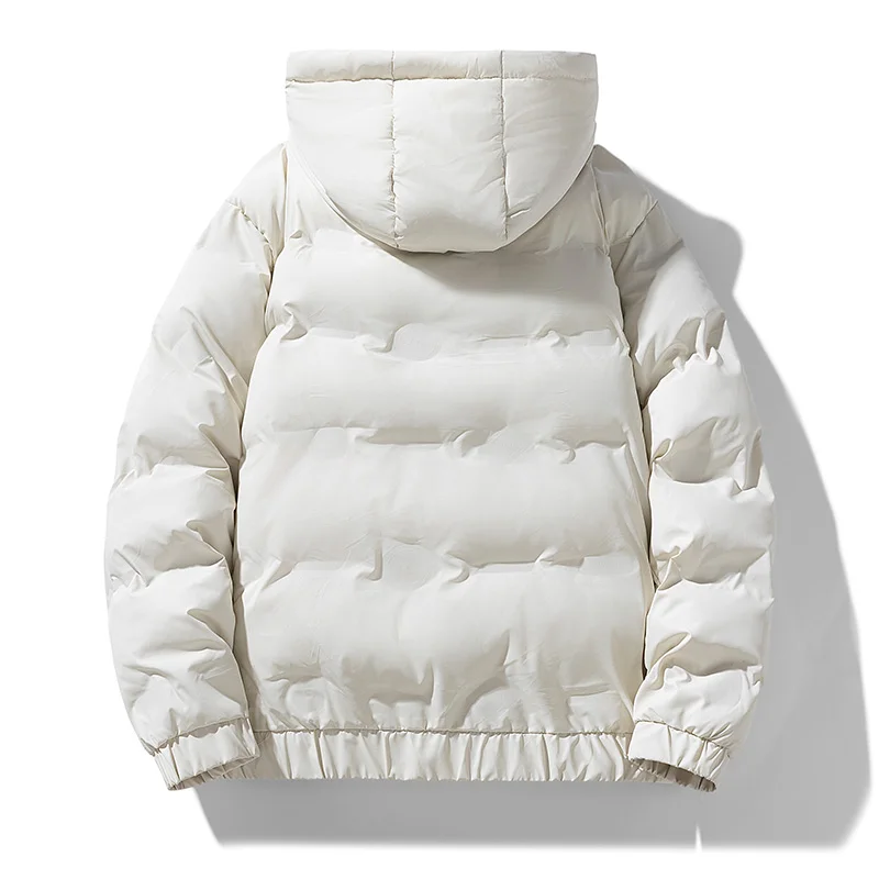

Новая однотонная мужская пуховая куртка из хлопка: свободная, повседневная, универсальная, простая, модная, в стиле оверсайз, для пар, верхняя одежда