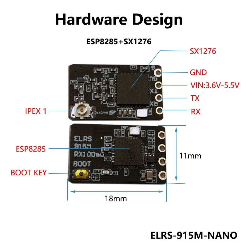 10個入り BAYCK ELRS Nano 915MHz /2.4GHz ワイヤレスレシーバー T型アンテナ付き RC FPVドローン用 - Wifiアップグレード可能なドローンパーツ