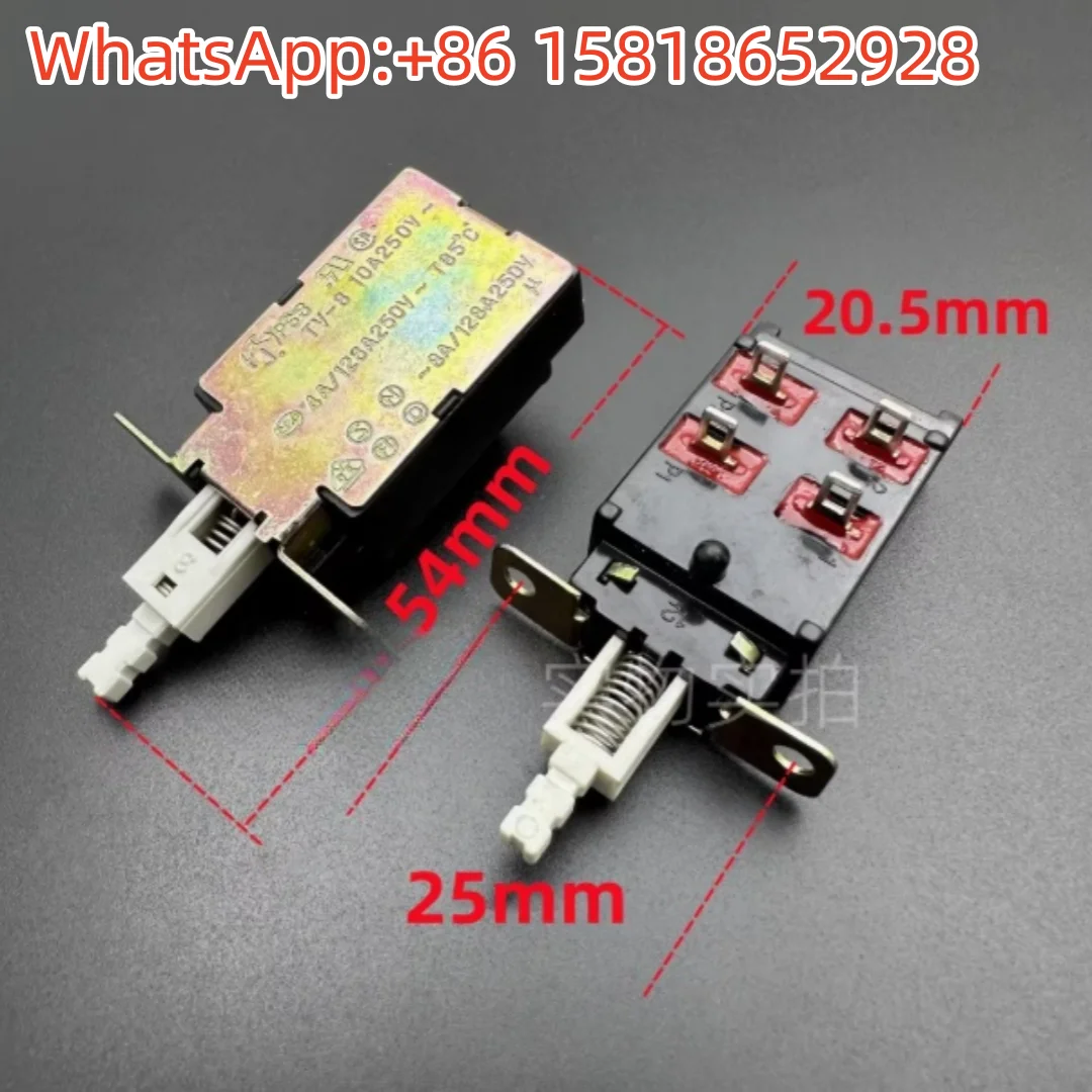 2pcs PS6 TV-8 Self-Locking Power Switch 4 Pins 10A250VAC TV Set Button Straight Keys