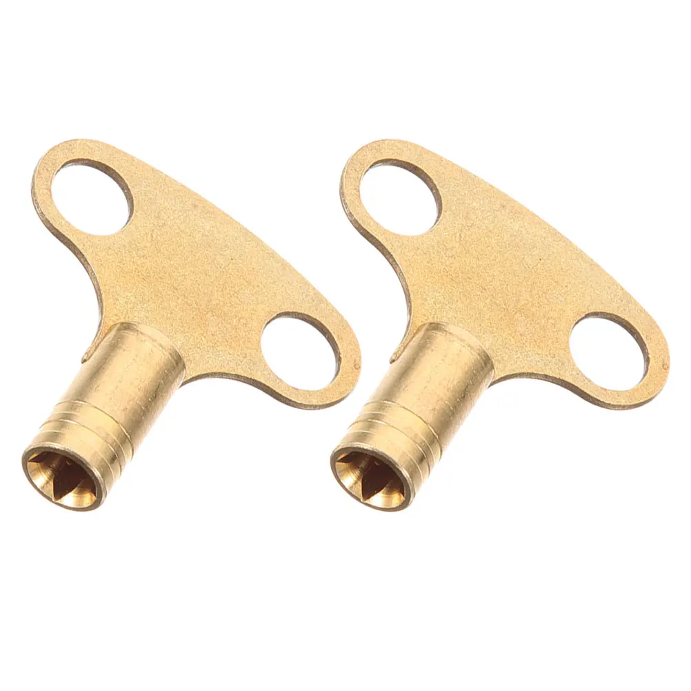 

2pcs Radiator Heating Accessories RV Air Key Golden Copper Material Easy Operation Wide Compatibility Hot Water Radiator Key