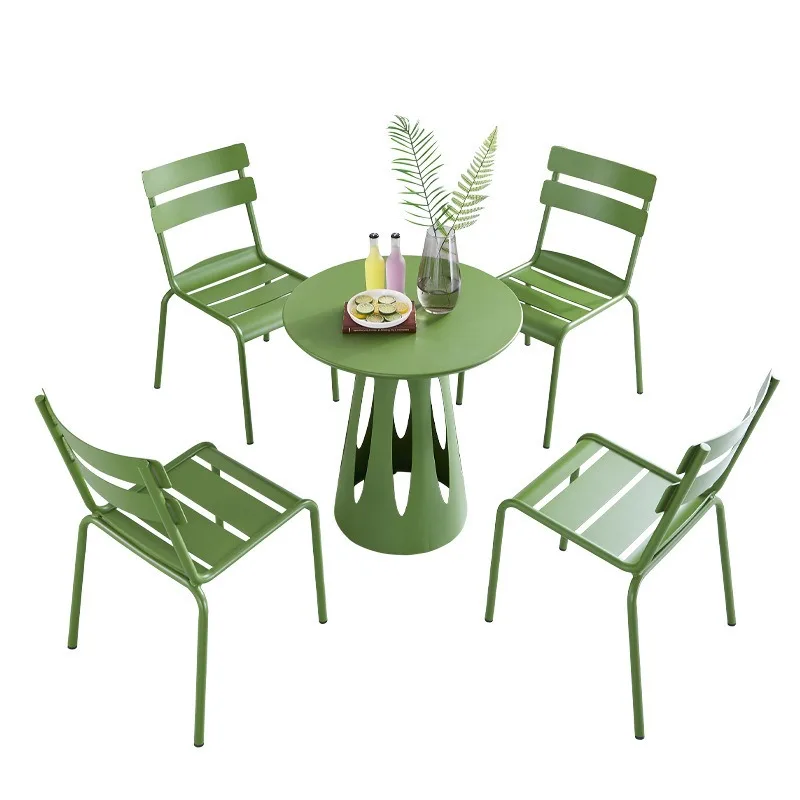 Color tables and chairs Balcony villa Waterproof sunscreen Table Dining table
