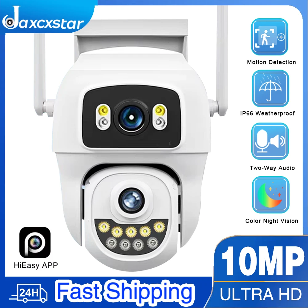 

10MP 5K Wi-Fi двойной объектив открытый AI Обнаружение человека CCTV двустороннее аудио оповещения по электронной почте и приложение HiEasy