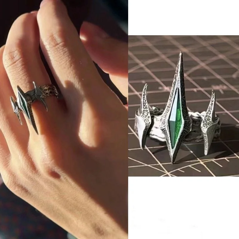 League of Legendes Viego Crown Opening Ring for Men Women Vintage LOL Isolde Souvenir Metal Finger Rings Fans Cosplay