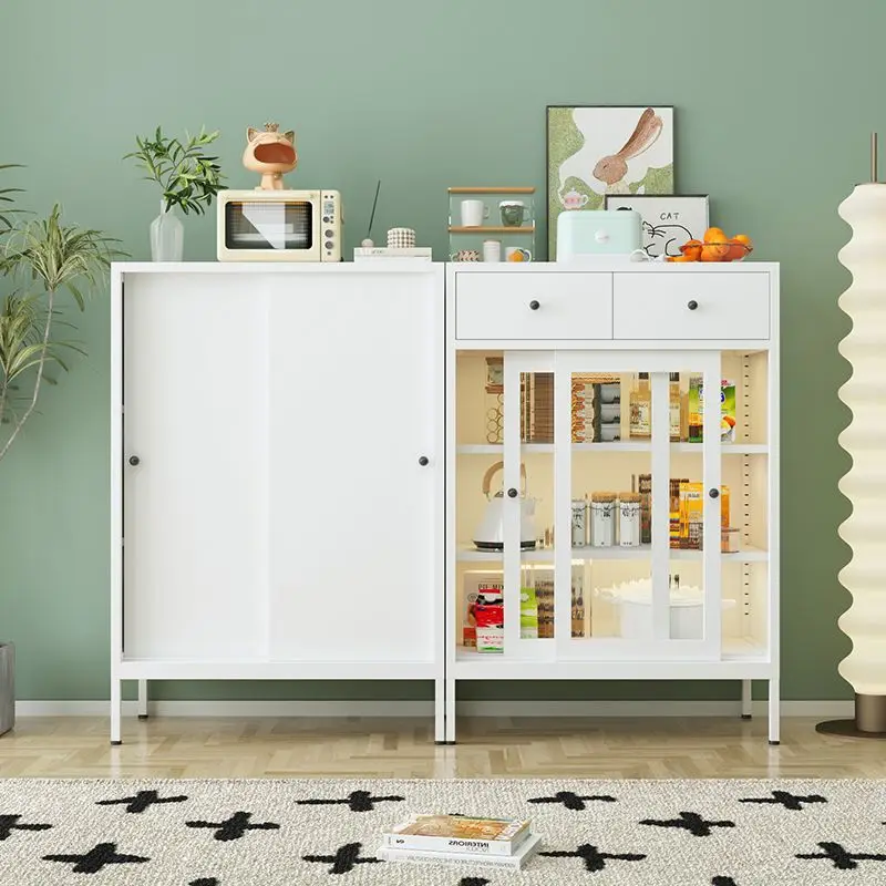 New wrought iron sideboard, sliding door, light luxury and simple home living room wall storage cabinet with height and extra
