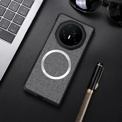 Cloth Texture Case For Magsafe Magnetic Wireless Charging Hard Plastic Cover For Honor Magic V3 FCP-AN10 V5