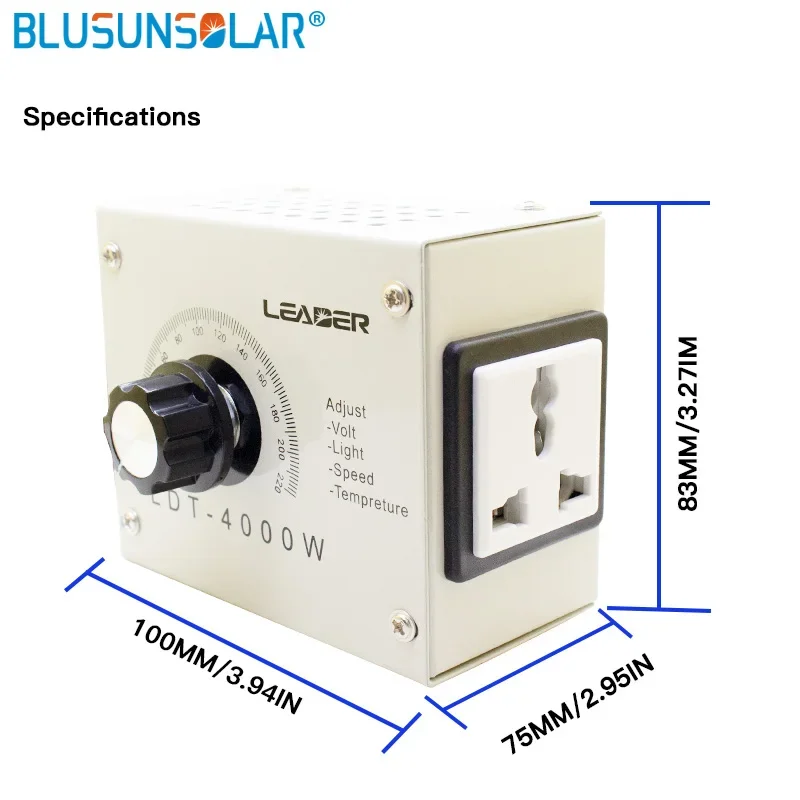 SCR Dimmer przenośny Regulator temperatury światła Regulator napięcia AC220V 4000W kompaktowy Regulator napięcia