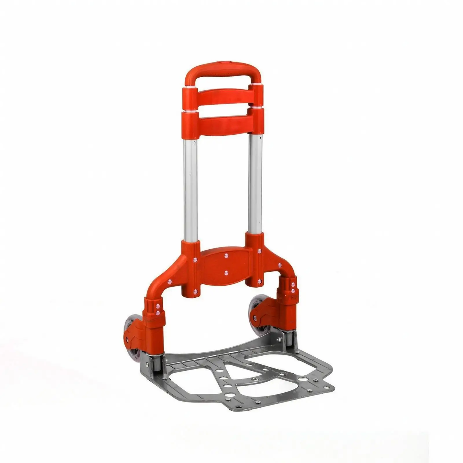 Compact Folding Utility Cart 75kg Load Capacity Aluminum Frame Hand Truck for Home Office Warehouse Moving Tasks