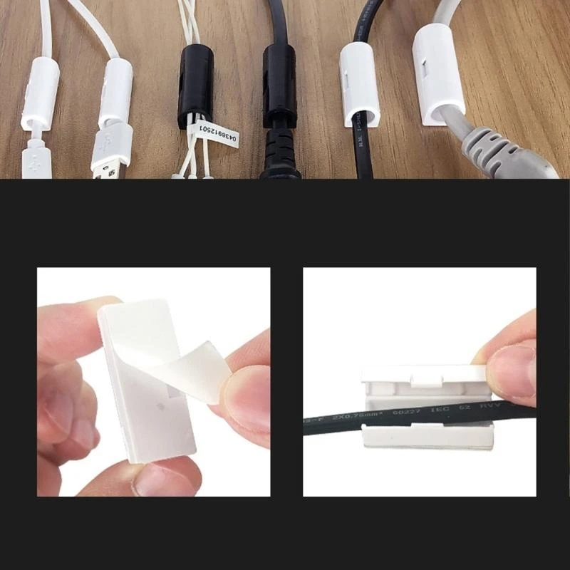 83CE 20pcs/16pcs Adhesive Cable Organizers Clips For Power Cord Networking Wire