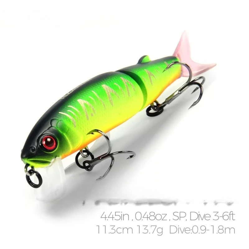 

11,3 см, 13,7 г, качественная профессиональная рыболовная приманка-минноу, силиконовая приманка, составная приманка с черным или белым крючком.