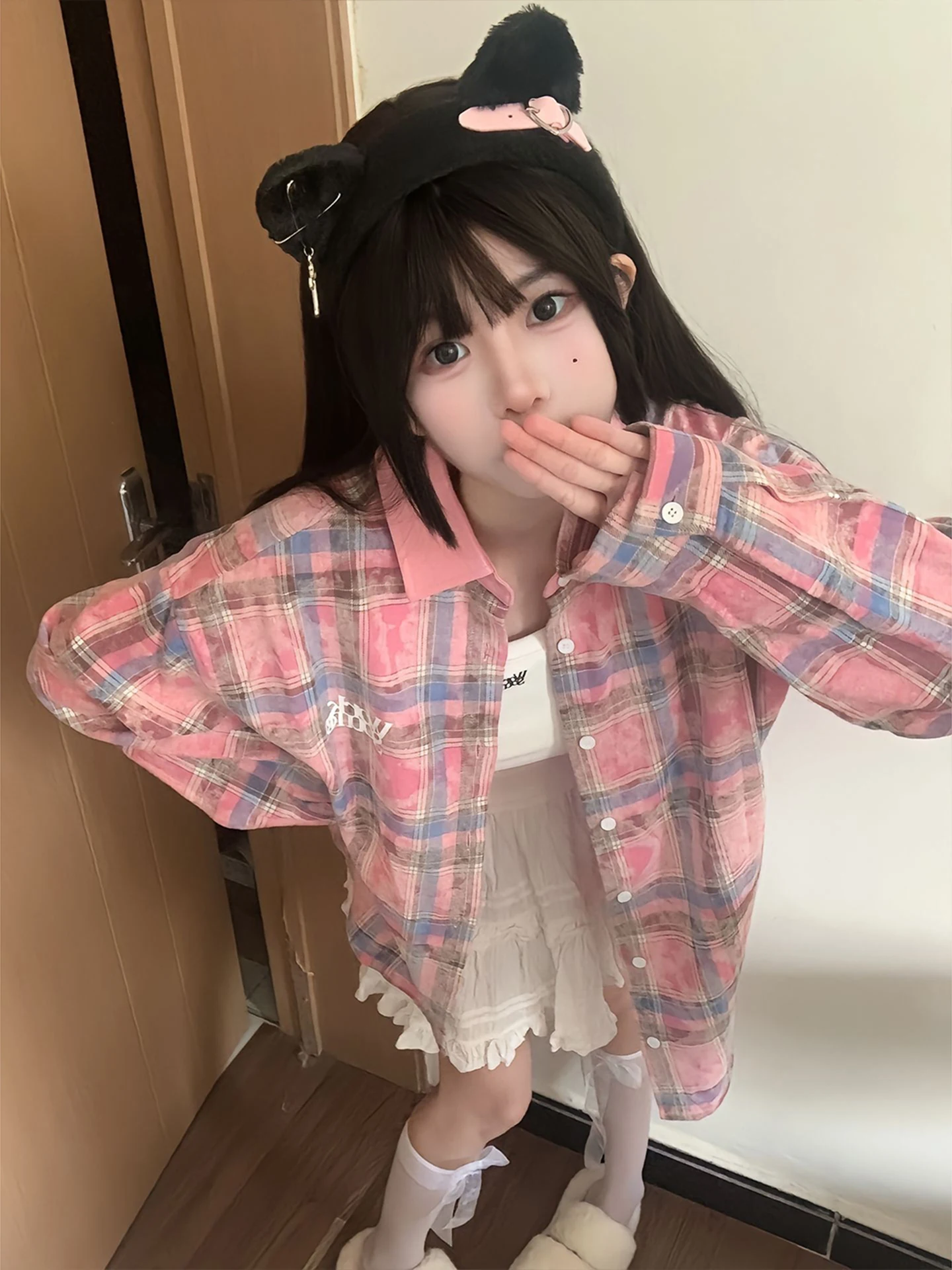 

Розовая куртка-плед в стиле тай-дай для женщин, удлиненная, для пар, ретро, свободного кроя, из тонкого полиэфирного волокна, с воротником...