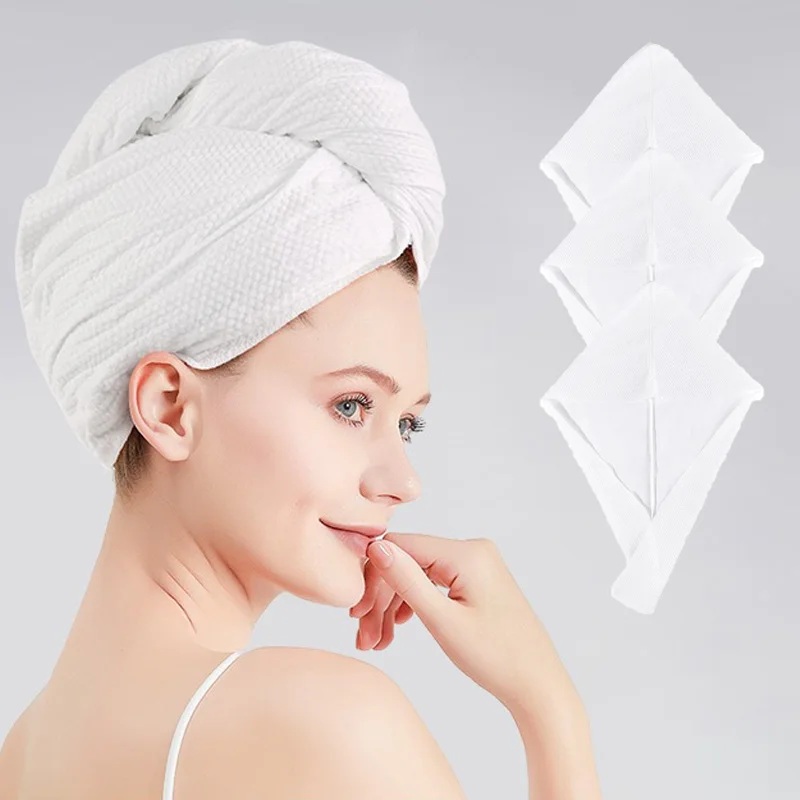 1PC Fashion Dry Hair Cap  Super Absorbent  Shower Cap Disposable Supplies Dry Hair Towel Portable Travel Bath Towel