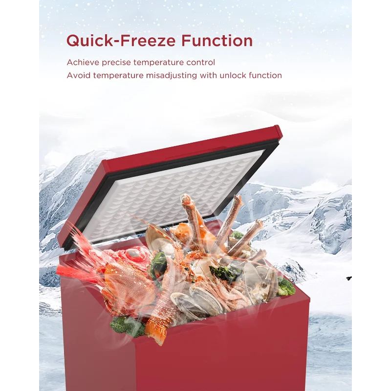 Northair Low temperature Chest Freezer - 3.5 Cu Ft with 2 Removable Baskets - Reach In Freezer Chest - 14℉ to -40℉