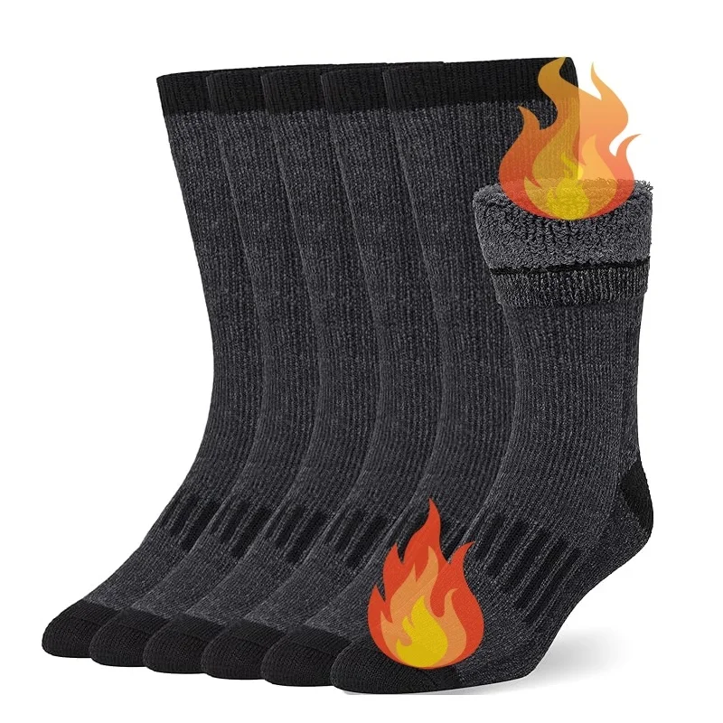 

Extra Thick Warm Merino Wool Socks for Men and Women, Wool-Lined Winter Hiking Warm Boots Work Socks, 3 Pairs Pack