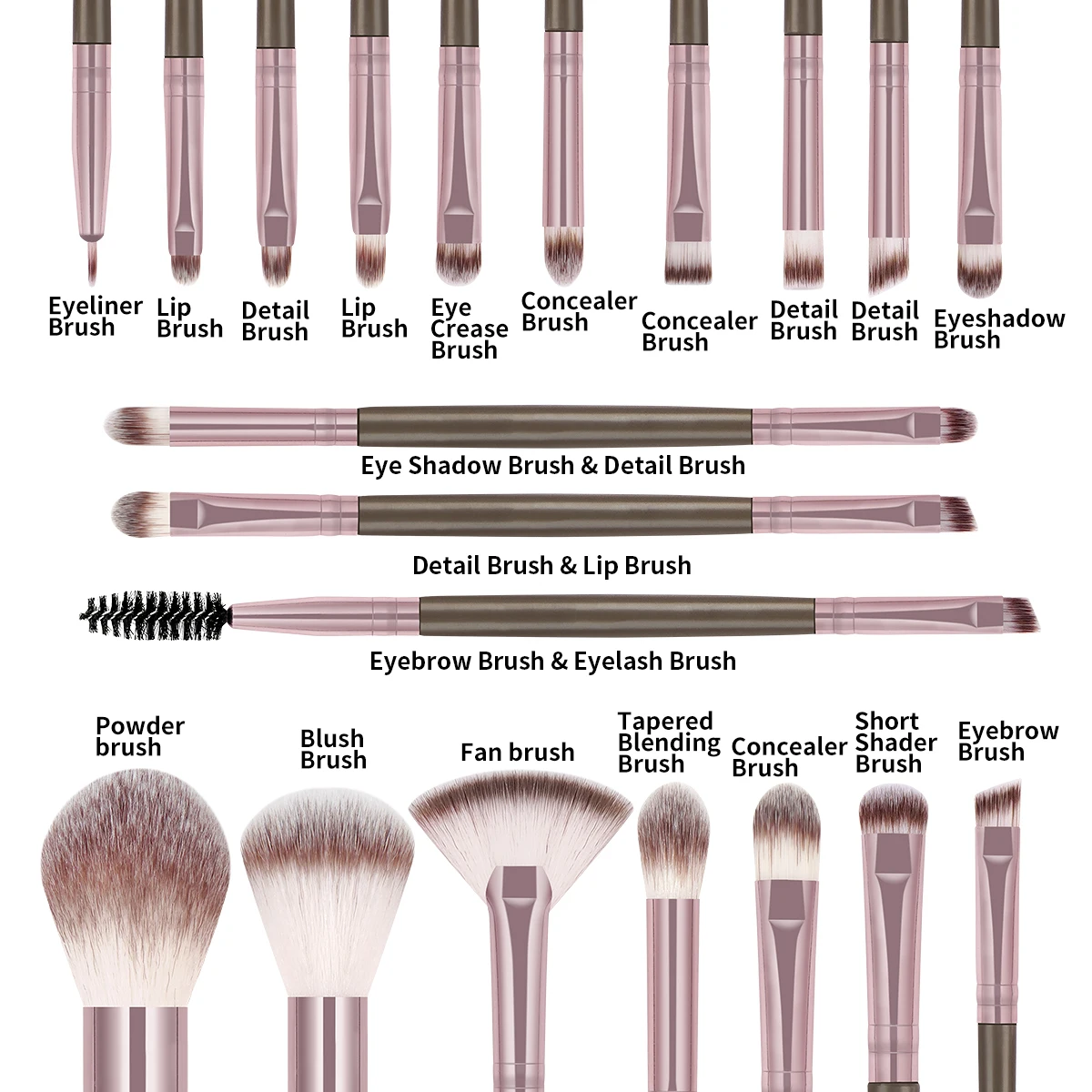 MAANGE 프로페셔널 메이크업 브러쉬 세트 20pcs 메이크업 브러쉬 프리미엄 가부키 파우더 블렌딩 페이스 블러쉬 아이 섀도우 디테일 브러쉬