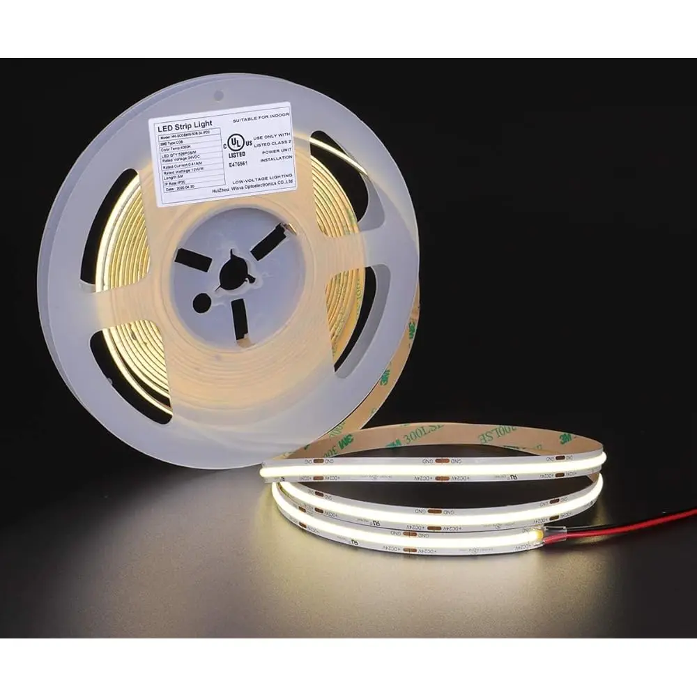 

Ul-Listed Cob Led St 16.4Ft, 4000K Daylight Rope Lights 528Leds/M, 24V 5500Lm Flexiable And Cuttable Tape Lingting For Bedroom,
