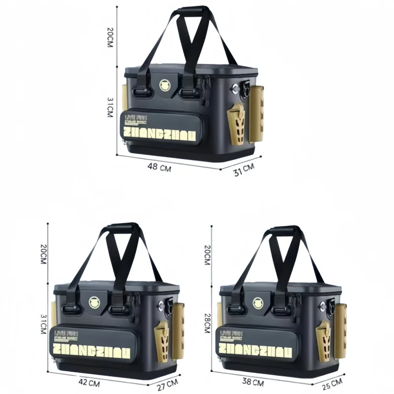 EVA Fishing Barrel Live Fish Box Large Capacity Thickened Material Multifunctional Fishing Bucket With Hook Stop Beads Storage