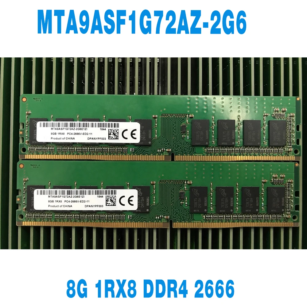 

1PCS For MT RAM 8GB 8G 1RX8 DDR4 2666 PC4-2666V-E Server Memory Fast Ship High Quality MTA9ASF1G72AZ-2G6