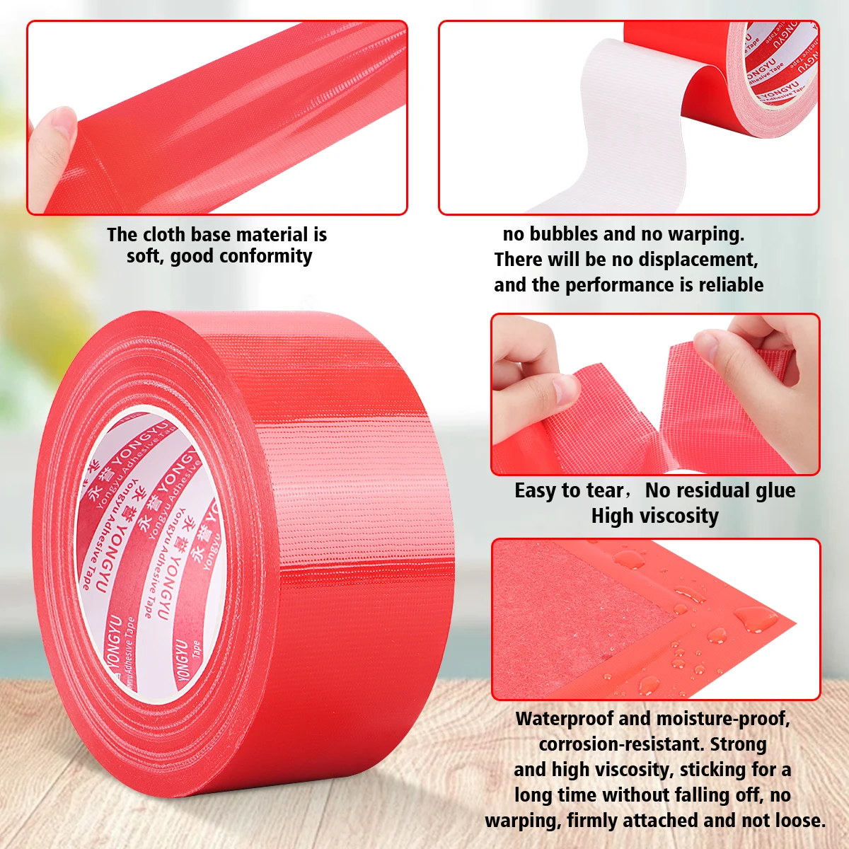 Red tape is used as grafting tape for photography, radio, and other purposes - an effective heavy-duty waterproof tape