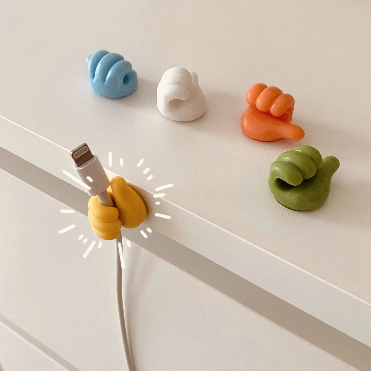 10Pcs Thumb Mini Cable Organizer Silicone USB Management Clips Desktop Wire Manager Cord Holder For Earphone Mouse Bobbin Winder
