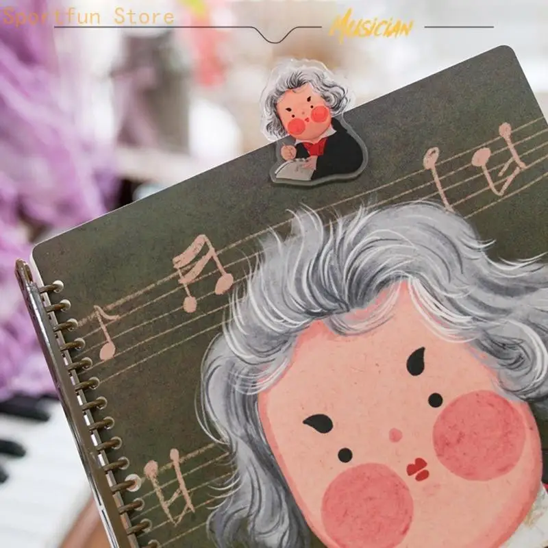 Cartoon Musician Music Page Holder Plastic Music Score Fixed Clips Piano Sheet Music Clip for Guitar Violin Artists X7JD